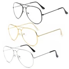 Бесплатная доставка, 1 шт., большие модные металлические очки в стиле ретро с прозрачными линзами, дизайнерские очки с оправой