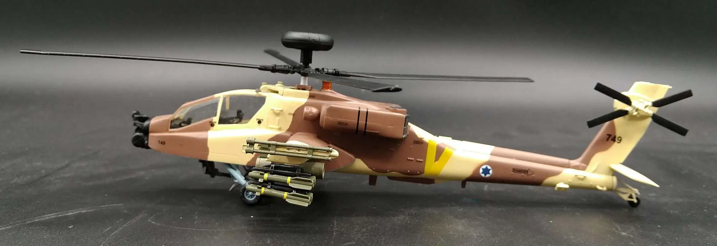 AH-64 Apache лук Израиль ударный вертолет 1/72 не отлитая модель самолета Easy model |
