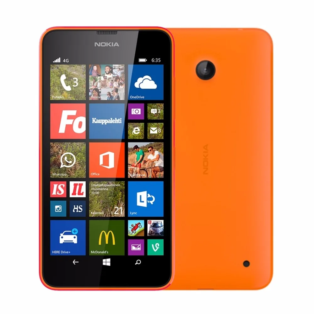 nokia lumia 635 refurbished original phone 4 5quad core 1 2ghz 8g rom 5 0mp wifi gps unlocked 4g lte smartphone free shipping free global shipping