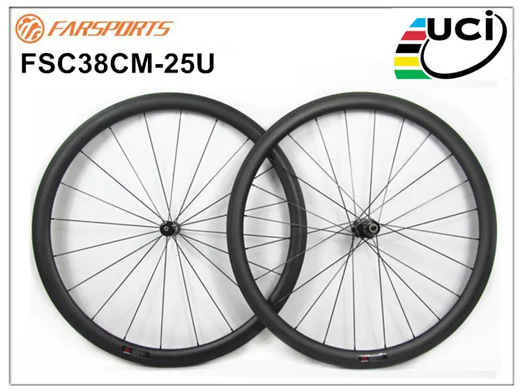 

High quality carbon wheelsets 38mm 25mm clincher rims high TG basalt braking track 20H 24H UD matte 1490g 700C full carbon wheel