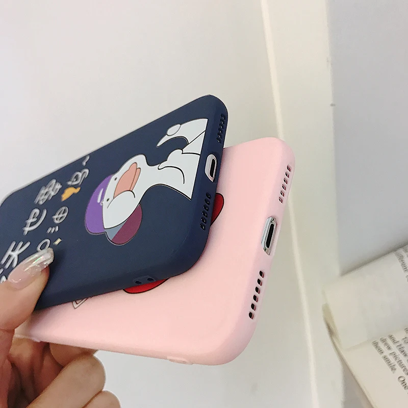 Colour printing mobile phone case for iphone 7 xr xs max 8 plus 6s Refueling duc Cartoon |