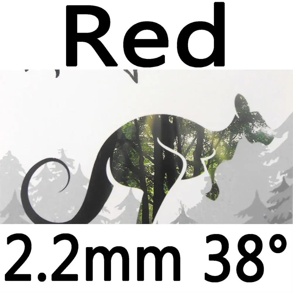 red 2.2mm H38 61 секундный кенгуру Pips-в настольном теннисе резиновый с белой губкой - Цвет: red 2.2mm H38