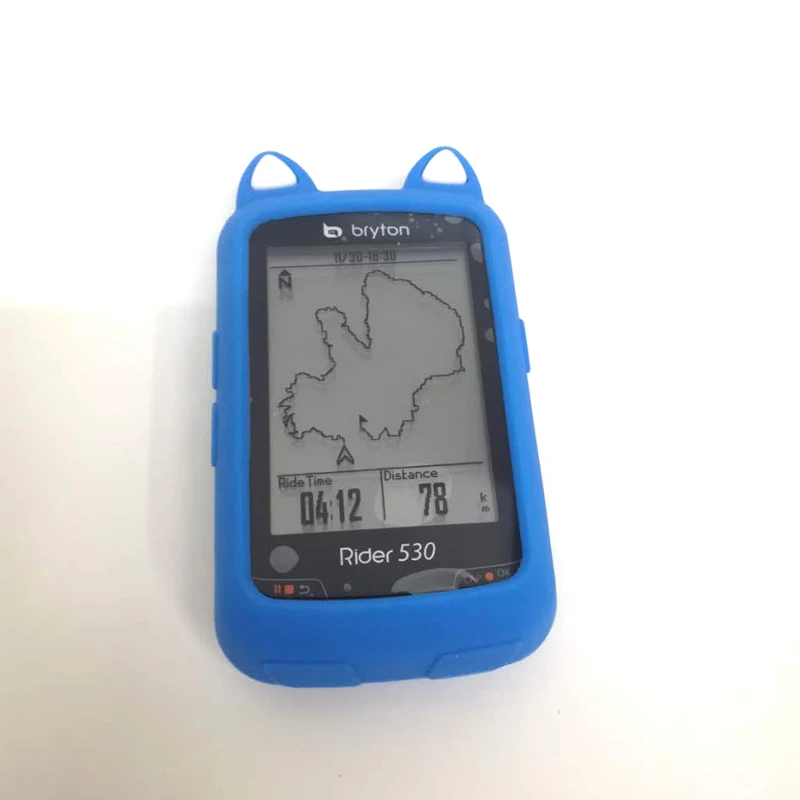 530 Cat ears Blue Rider 310 330 530 велосипедный Компьютер Силиконовый чехол мультяшный резиновый защитный чехол+ ЖК-экран протектор(для Bryton 310 330 530 - Цвет: 530 Cat ears Blue