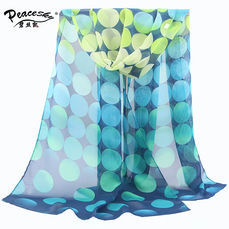 Новые модные женские туфли Цвет волна жоржет шифон Шарфы для женщин Круглый Круг