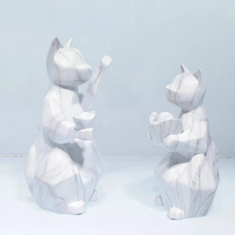 Мраморные современные минималистичные мраморные керамические украшения lucky cat