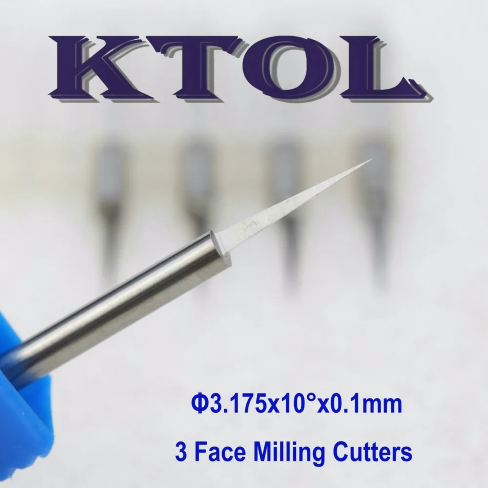 

10 Degree 3.175x0.1mm 3 Face Milling Cutter Router Bit Woodworking Tools V End Mill Carbide PCB Engraving Bits CNC Router Tool