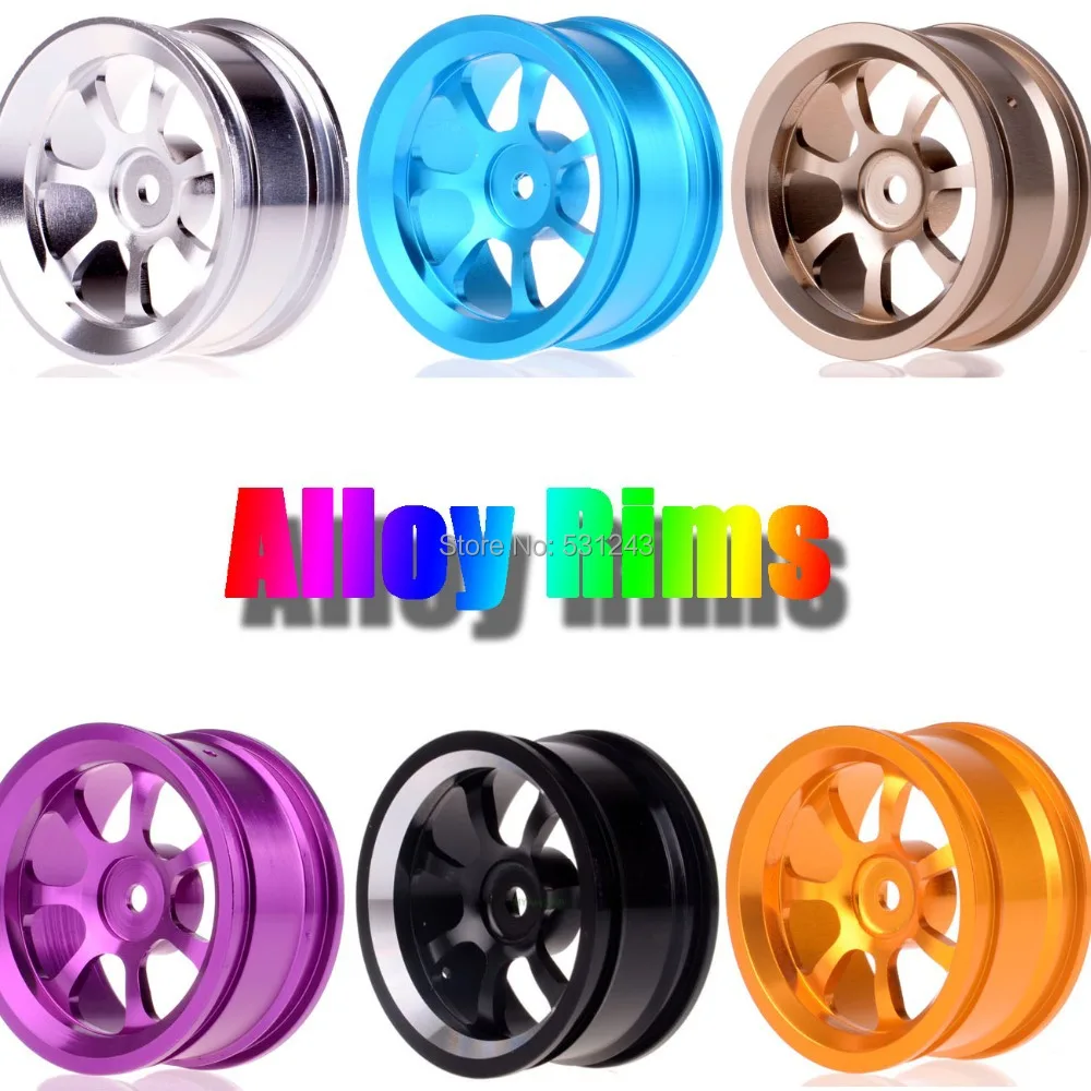 4 шт. 1:10 RC модель на дороге автомобильный алюминиевое колесо Диски 7 спиц сплав