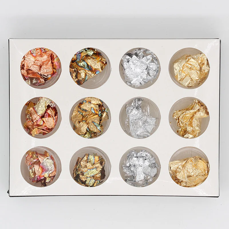 12 коробок/набор блестящие разноцветные наклейки для ногтей|Стикеры и наклейки| |