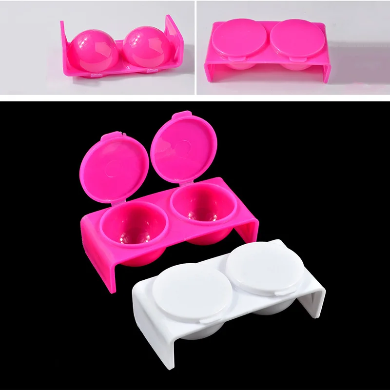 2X двойная крышка контейнер для ногтей кружка маникюра порошок держатель