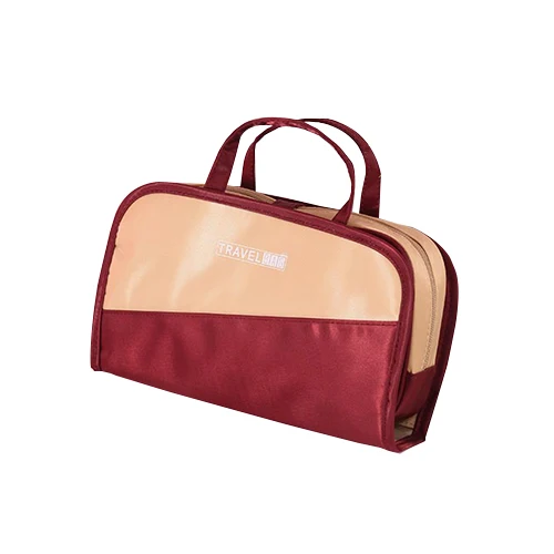 Wine Red Bag Складной органайзер для макияжа, Женский дорожный косметический набор, прозрачная сумка для хранения, Туалетные Ершики, гаджет, сумка, чемодан, аксессуары - Цвет: Wine Red Bag