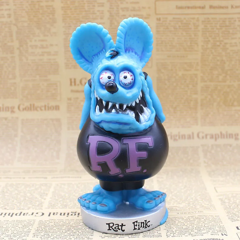 B Rat Fink BIG DADDY Bobble Head ПВХ фигурка Коллекционная модель игрушки 16 см - Цвет: B