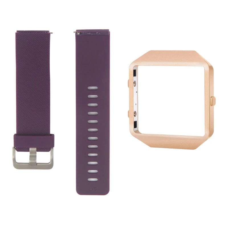 Bemorcabo для Fitbit Blaze Band, сменный Силиконовый браслет с новой рамкой из розового золота для Fitbit Blaze smart fitness Watch - Цвет ремешка: Фиолетовый