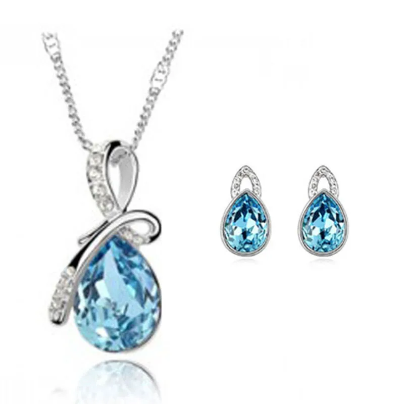 Комплект из колье серёг и с кристаллами|crystal jewellery set|jewelry sets for womenfashion jewelry set |