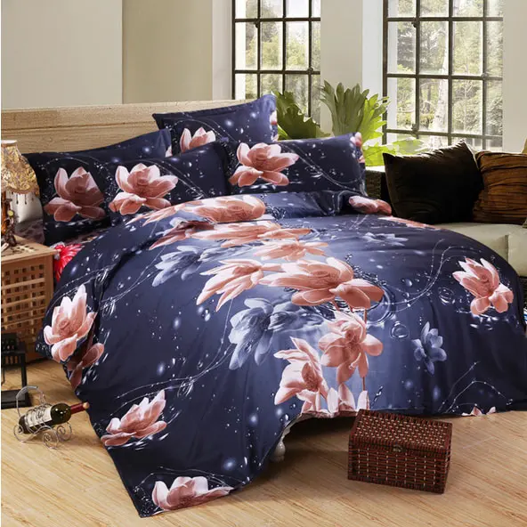 Fashion Luxury Printed 3D flower Bedding Set Queen King Full Size Bed linen Sheet Duvet Cover Pillow Case Sets c | Дом и сад