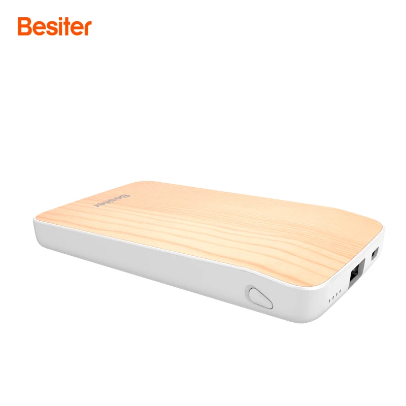 Besiter Power Bank 4000mah/8000mAh Portable Battery Packs Ultra Thin for Smart Phones Charger Wood Design USB | Мобильные телефоны
