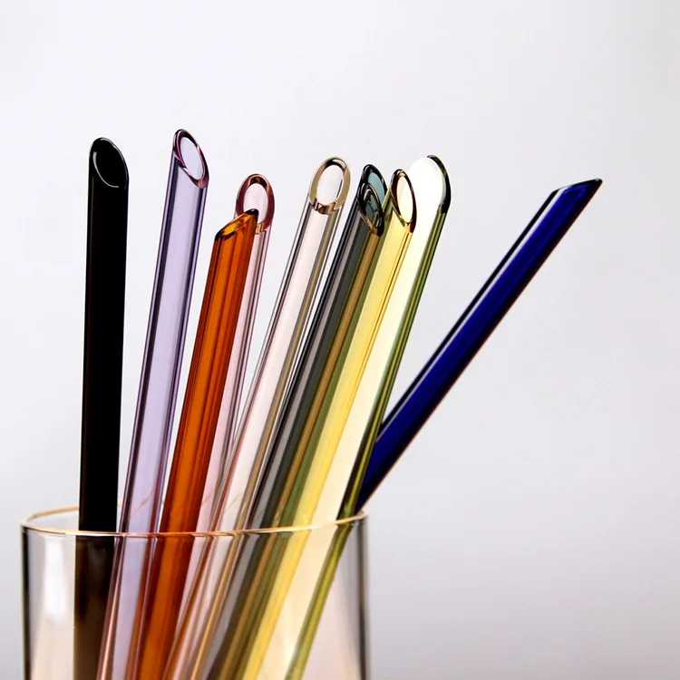 8pcs/lot colorful pyrex reusable glass drinking straws Reusable Pyrex Glass Drinking Straw Pipette Wedding Healthy Straws | Дом и сад
