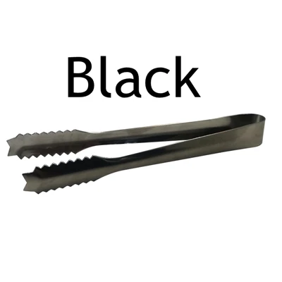 Black 17,8 см серебро/медь/золото нержавеющая сталь Зажим для барбекю хлебное питание ледяной Зажим Щипцы для льда Бар кухонные аксессуары - Цвет: Black