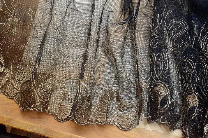 Кружевная отделка 2 метра Золотое кружево кружевная ткань с золотой каймой