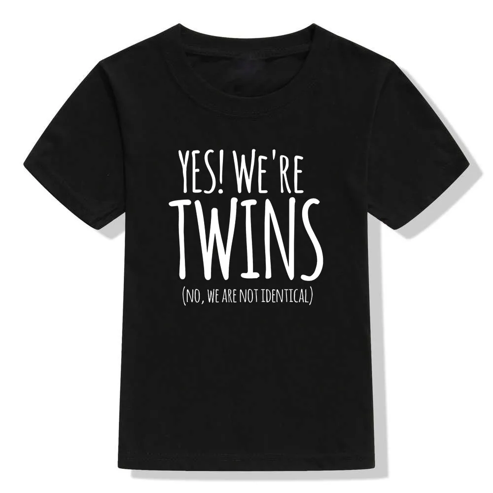 Детские футболки с надписью Yes We Are Twins летние топы для мальчиков новые детские