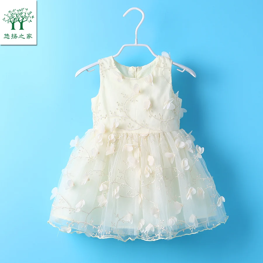 2017 New Summer Draped Baby Princess Dress Girls chiffon spring girls dress 2t 3t 4t 5t pink white sleeveless kids dresses | Детская