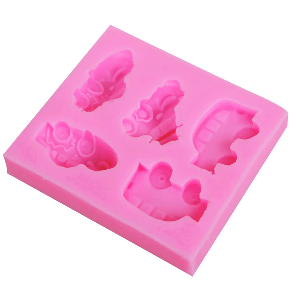 10PCS/SET M545 Cartoon Car Silicone Mold Cupcake Fondant Cake Decorating Tools Gumpaste Chocolate Moulds 7.3*6.3*1cm | Дом и сад