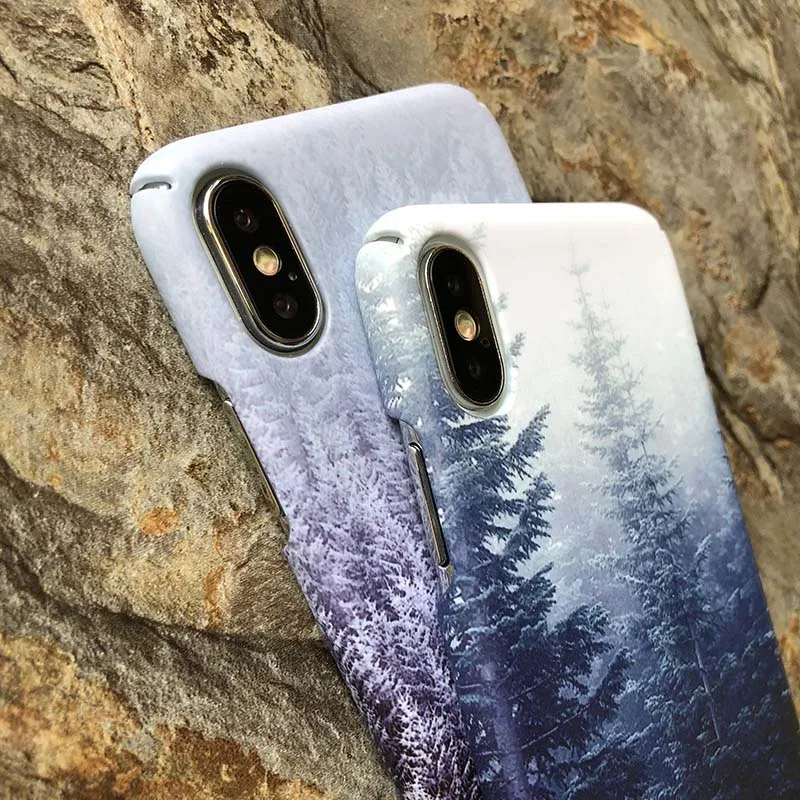 Kerzzil Винтажный чехол для телефона с принтом горы леса облака iphone X 7 Plus iPhone 6 6s 8