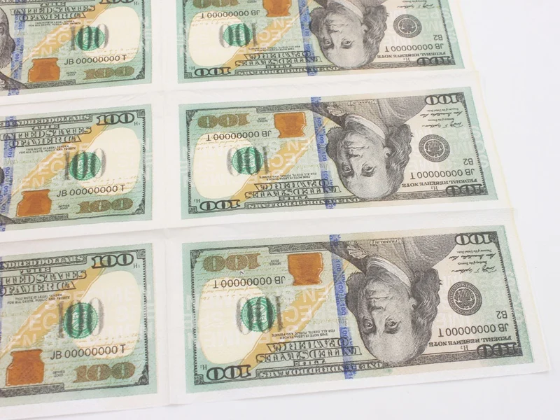 [RainLoong] $100 доллар салфетка для туалетной бумаги 33 см * 15 шт./упак./лот|lot lot|napkin packnapkins