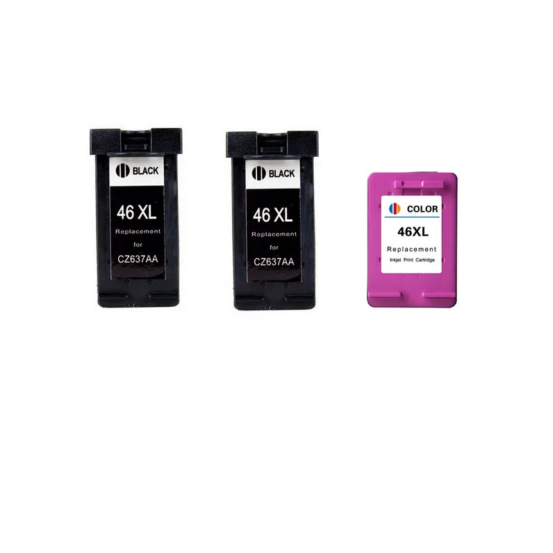 3PK для 46 черных чернил совместимый HP 46XL HP46 чернильный картридж DeskJet чернила