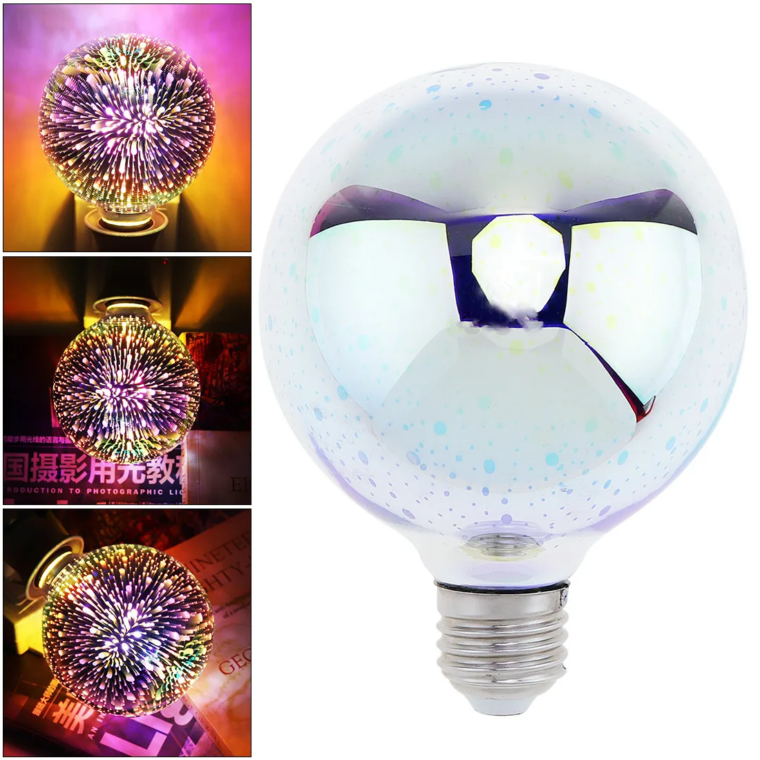 E27 AC 85-265V 3W Dazzle Color LED Light Bulb 3D Firework Lamp with 360 Degree Beam for Christmas Holiday Home Decoration | Лампы и