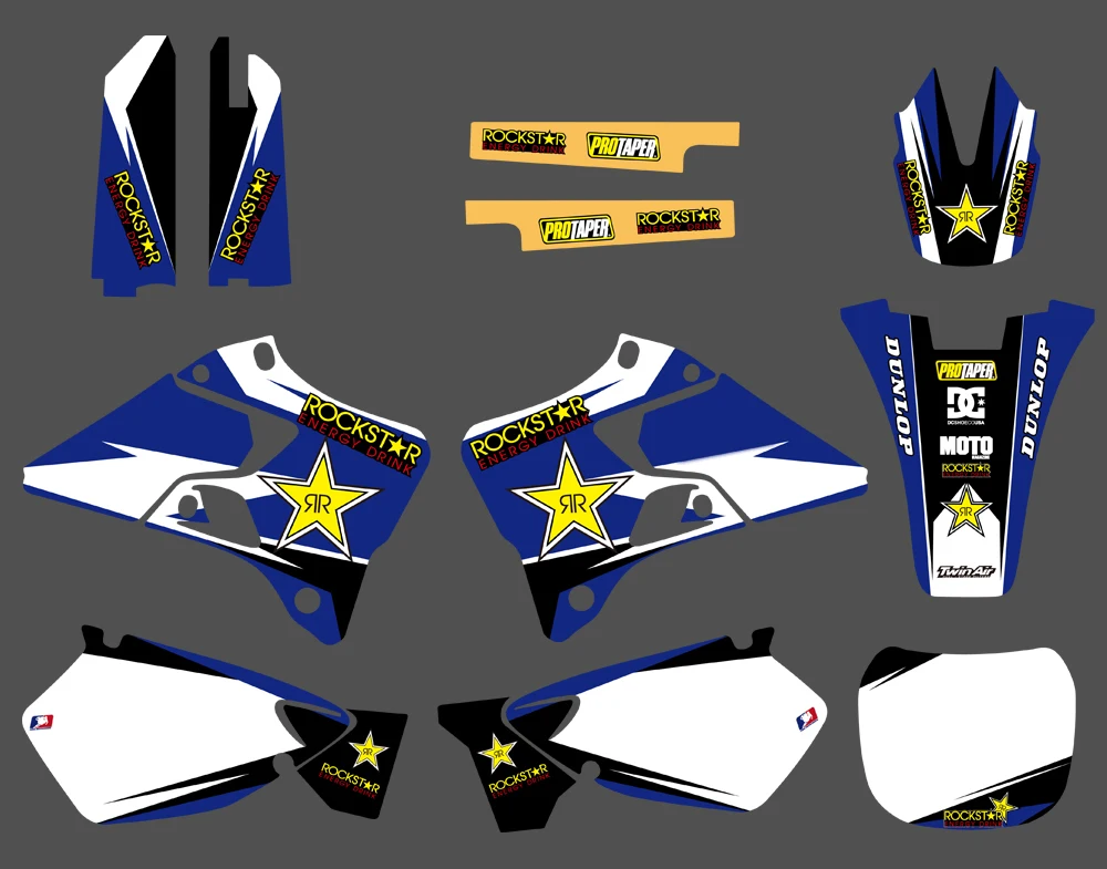 Для Yamaha YZ125 YZ250 YZ 125 250 1996 1997- мотоцикл Rockstar команда Графический фон наклейка комплект питбайк наклейки