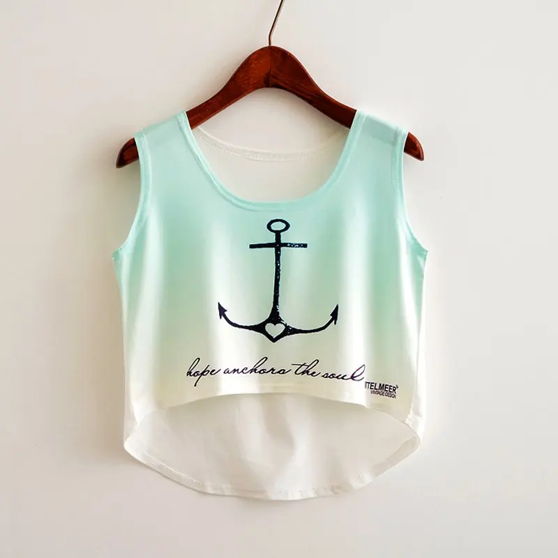 Женский короткий топ без рукавов KaiTingu повседневный укороченный с принтом кота и