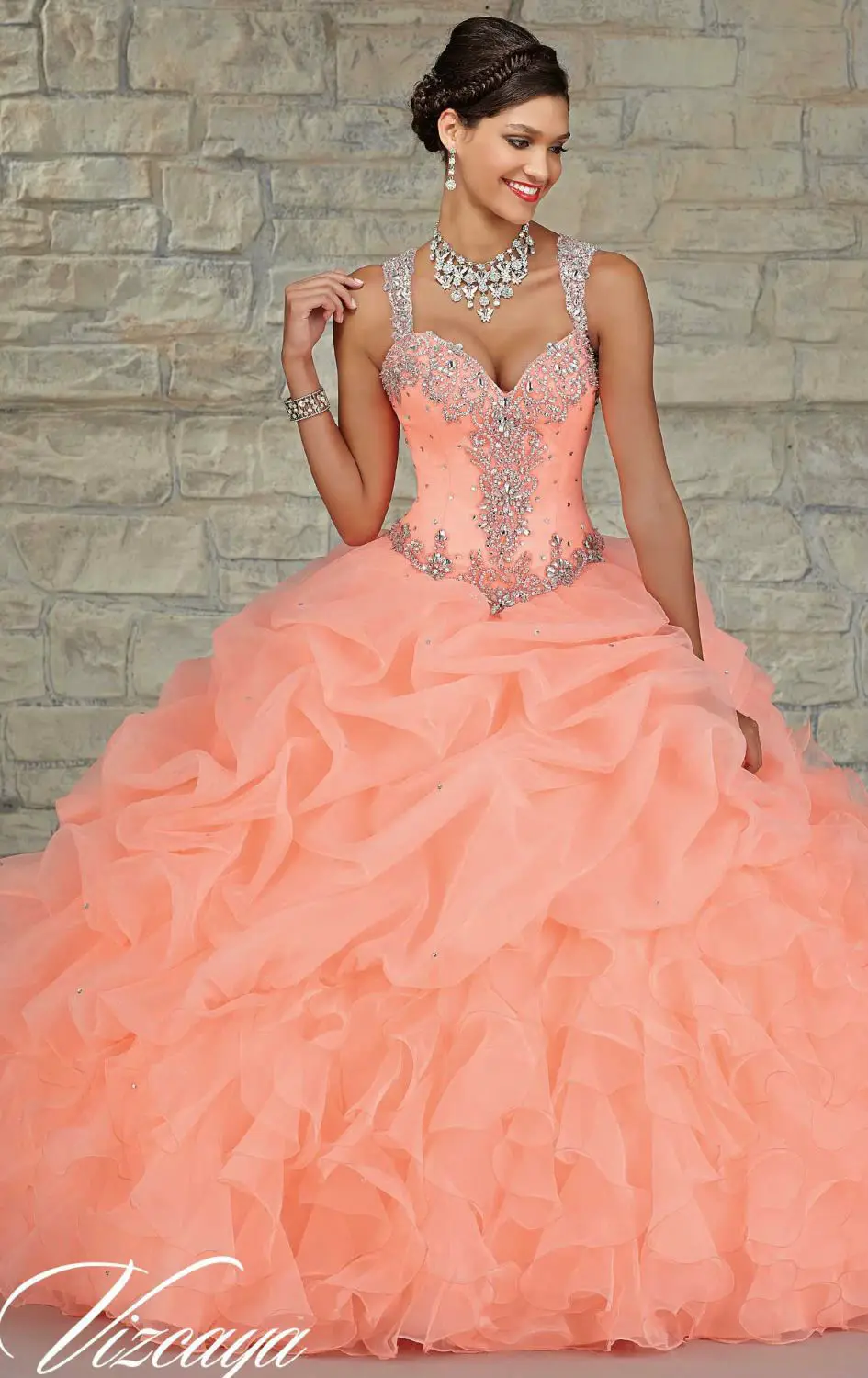 2015 HOT New Style Beaded Long Prom Ball Gown Quinceanera Wedding Dresses Custom Size | Свадьбы и торжества