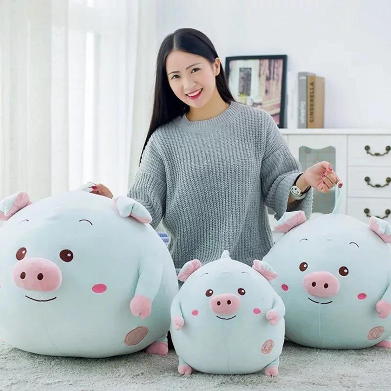 Kawaii мягкая синяя игрушка поросенок плюшевые игрушки кукла 30-55 см свинья животных