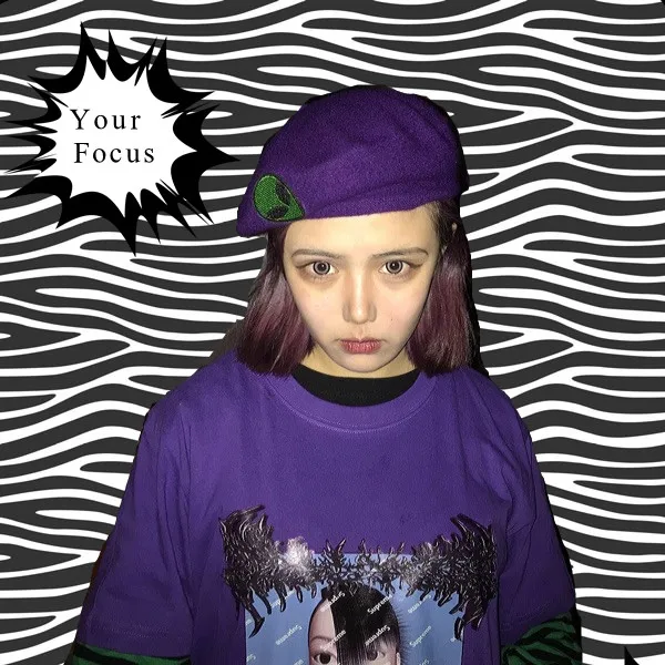 2018 эксклюзивная Кепка в стиле панк Рок Харадзюку хип хоп черная фиолетовая alien ET