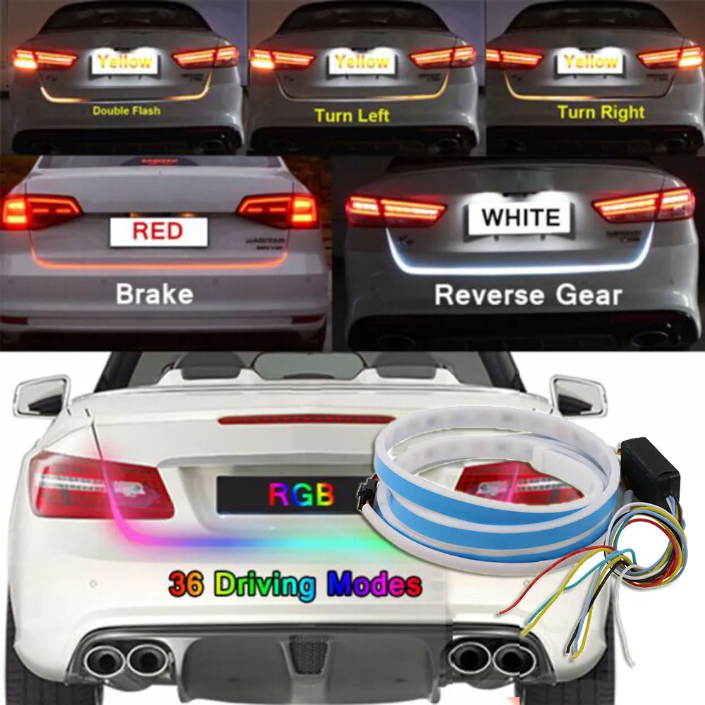 1 2 м RGB тип потока Светодиодные Автомобильные задние ворота полоса