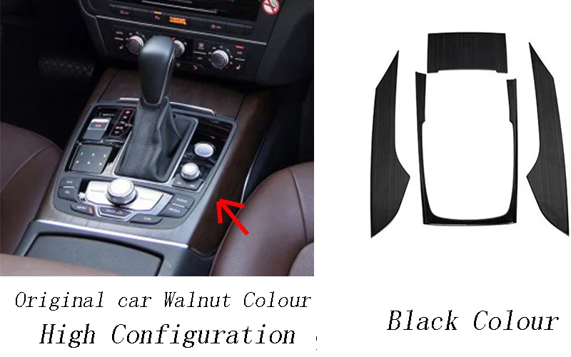 B Model High Автомобильный Стайлинг для Audi A6 C7 держатель стакана воды Чехлы наклейки переключения передач Панель управления отделкой из углеродного волокна авто аксессуары для интерьера - Название цвета: B Model High