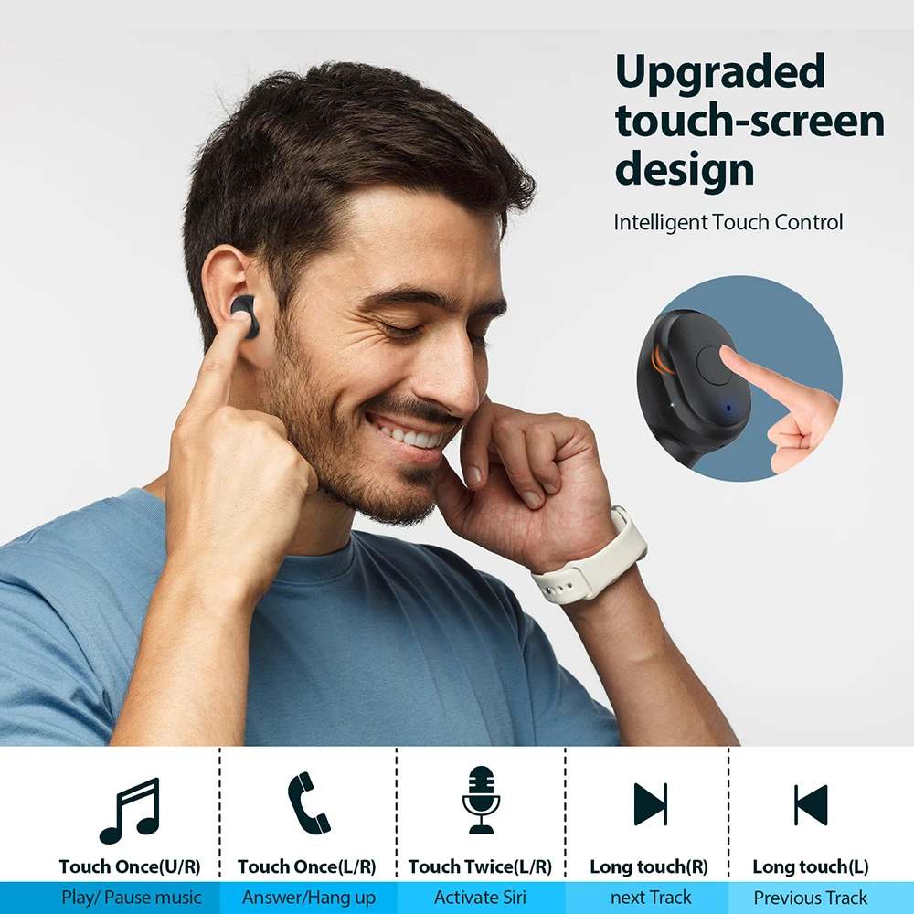 AUSDOM TW01 спортивные мини TWS Bluetooth наушники беспроводные Беспроводная гарнитура с