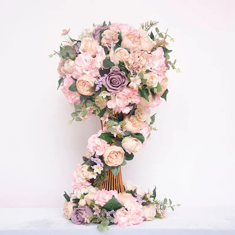 Artificial Rose Hydrangea + candle holder DIY wedding table flower holiday celebration decoration fake birthday gift | Дом и сад