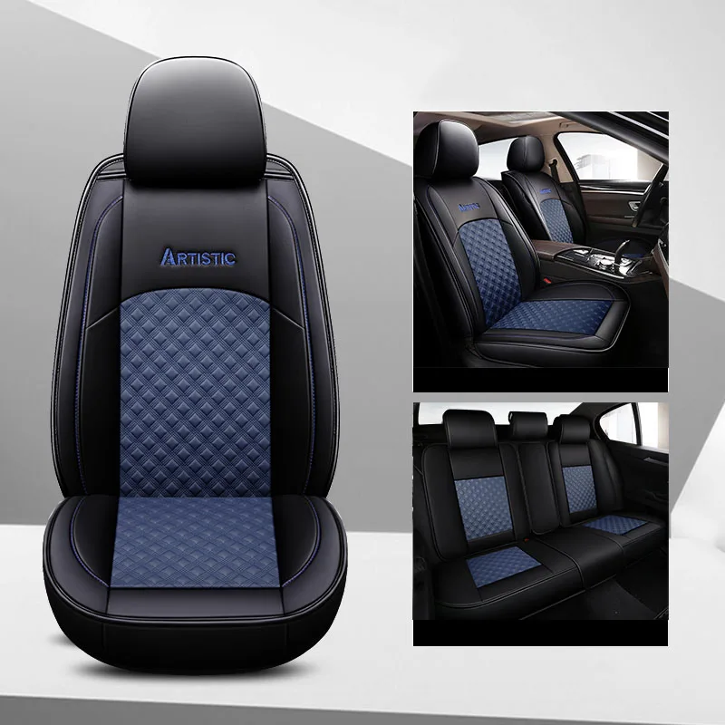 blue Чехол для сидения автомобиля сиденье автомобиля кожаный чехол для ключей toyota 4runner Auris Touring Sports avensis t25 t27 caldina camry 40 50 - Название цвета: blue