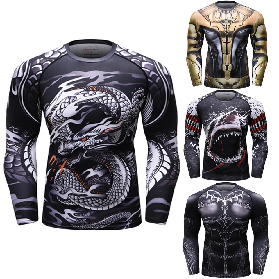 Змея Рашгард mma боксерская футболка с длинным рукавом Muay thai Gi Jiu Jitsu rashguards Топы Bjj мужские майки для кикбоксинга mma рубашка