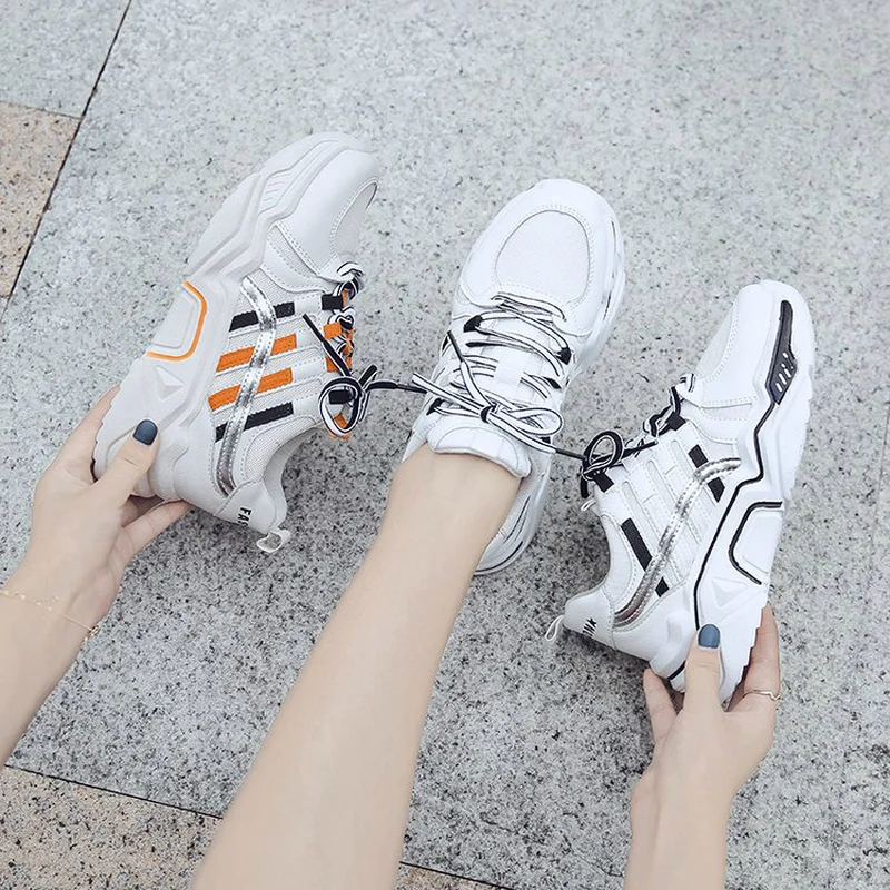

2019 New Low Top Women's Sneakers Round Head Waterproof Platform Mesh Muffin Bottom Shoes Luxury Shoes Women Designers