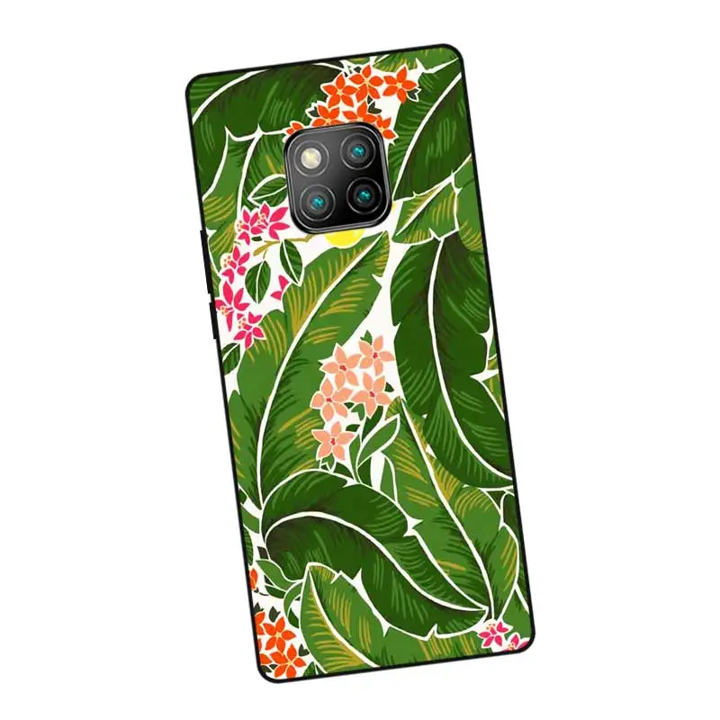 N264 Beautiful Flowers Black Silicone Case Cover For Huawei Mate 8 9 10 20 30 Lite Pro |