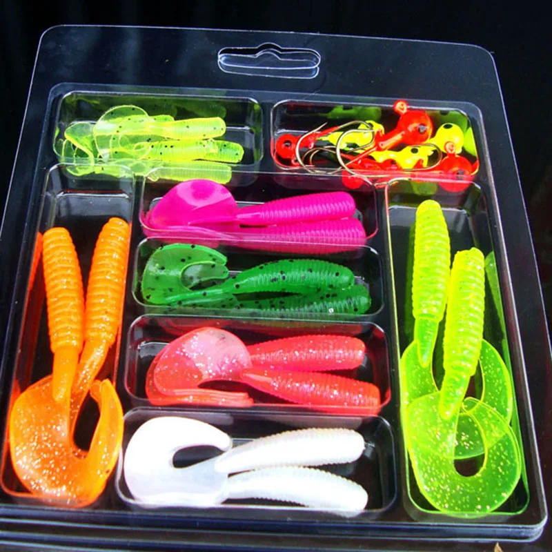 Набор мягких рыболовных приманок набор крючков с 8 свинцовыми джиг-головками для