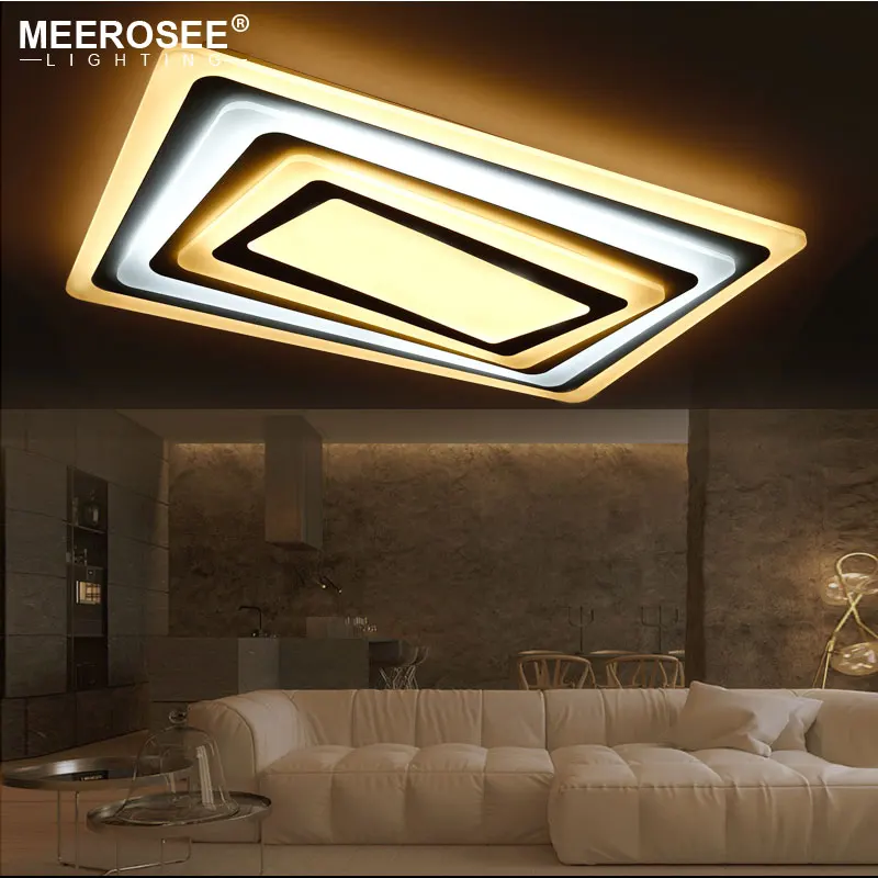 Square Acrylic LED Ceiling Light Fixture Living room Bedroom Decorative Lamp Kitchen Lighting Super-thin Luminarie | Освещение