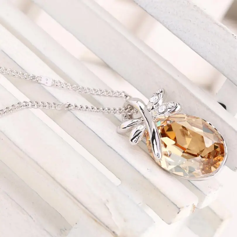 Ожерелье с подвеской Стразы в виде милой бабочки для девочек романтические