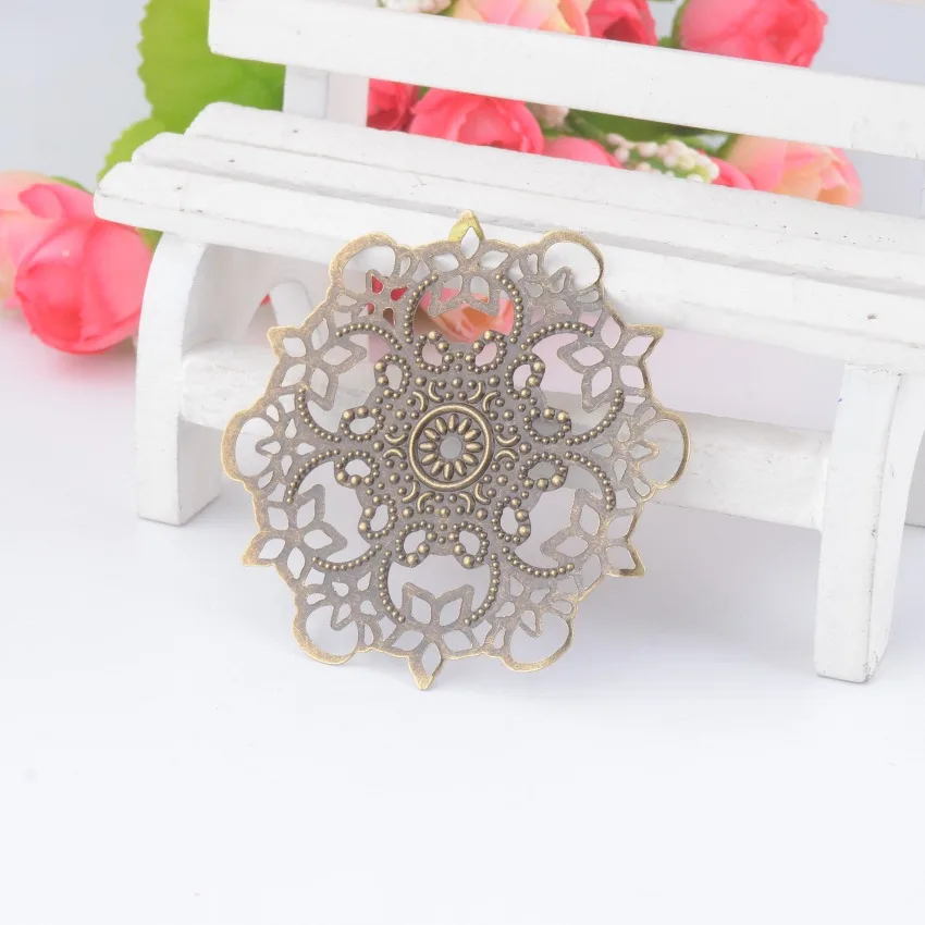 Бесплатная доставка 5 шт. с бронзовой филигранью под старину коннекторы для