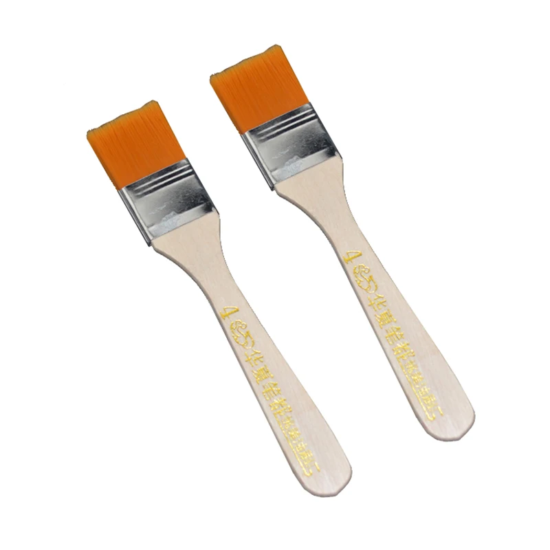 2pcs Orange Bristle Wooden Handle Oil Painting Paint Brush 1.2&quot Width |