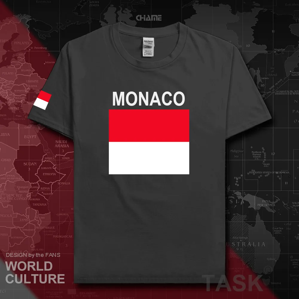Мужская футболка из хлопка в стиле хип-хоп Principality of Monaco MCO 2018 одежда с флагом