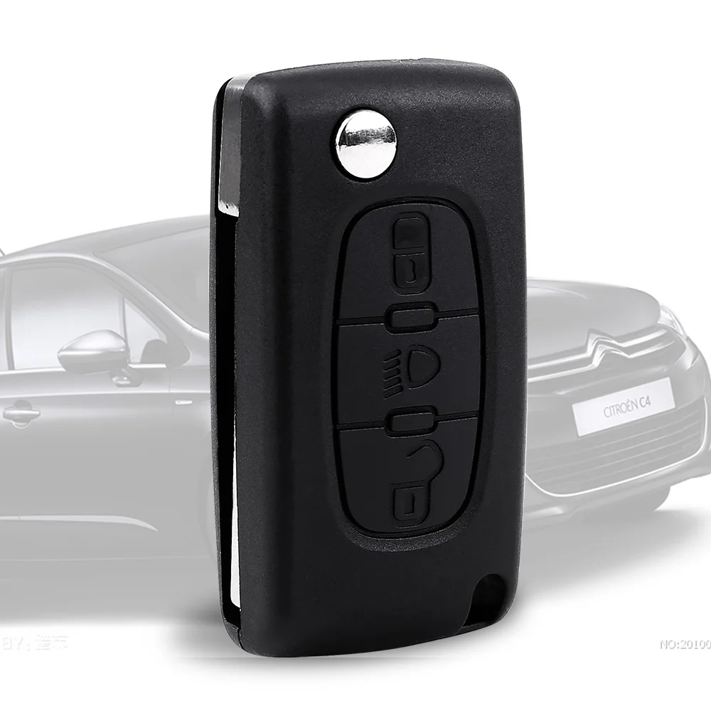 Флип складной пульт дистанционного ключа оболочки 3 кнопки для CITROEN C2 C3 C4 C5 C6 Автозапуск Fob чехол автосигнализации крышка Корпус
