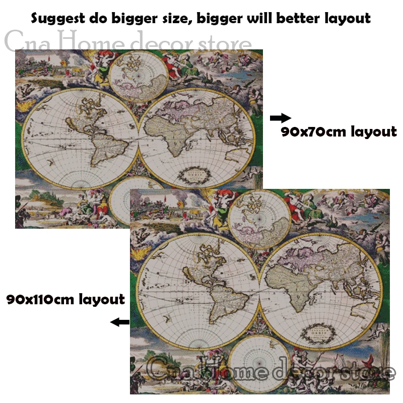 Map full round/square 5D diy Needlework embroidery pattern resin mosaic diamond painting 3d cross stitch kits room decor | Дом и сад